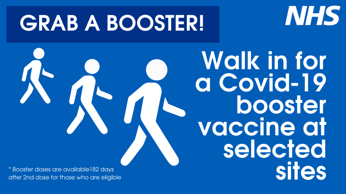 Certain sites are accepting walk ins for booster doses