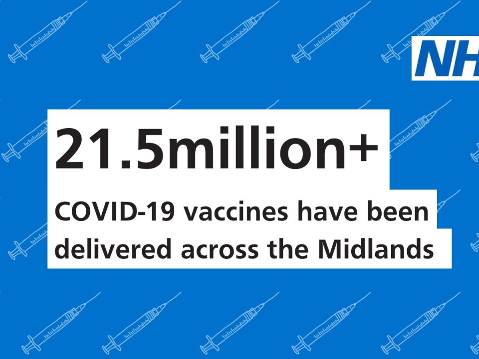 2.5 million Covid vaccines have been delivered across the Midlands